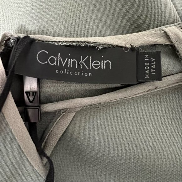 Calvin Klein Collection Womens Long Sleeve Shift Dress Sage Green size 46 US 10 - Picture 8 of 12